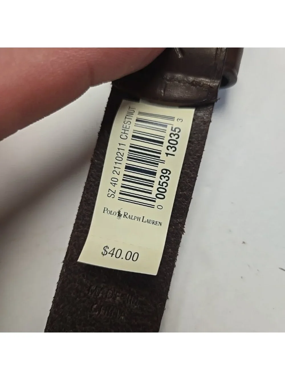 NWT Polo Ralph Lauren Italian Saddle Leather Belt Mens Size 40 Chestnut Leather